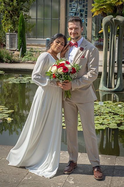 Hochzeitsfotografie-Brautpaarshooting-botanischer garten-Bonn