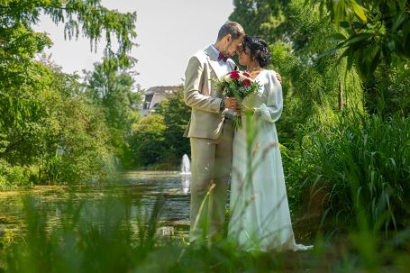 Hochzeitsfotografie-Brautpaarshooting-botanischer garten-Bonn
