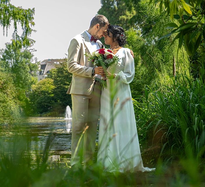 Brautpaarshooting im botanischen Garten in Bonn